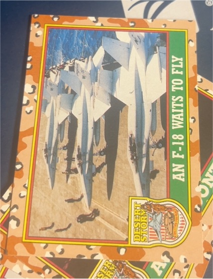 1991 Topps Desert Storm #29 An F-18 Waits To Fly — front
