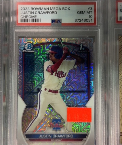 2023 Bowman Mega Box #3 Justin Crawford Chrome — front