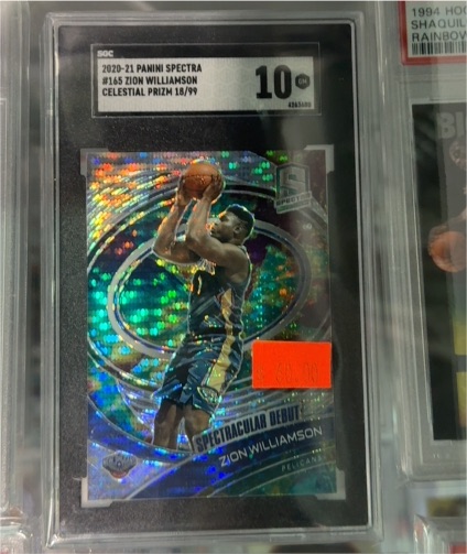 2020-21 Panini Spectra #165 Zion Williamson Celestial Prizm — front