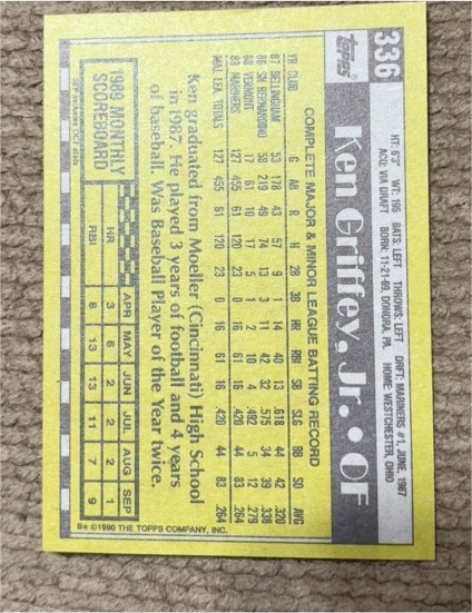 1990 Topps #336 Ken Griffey Jr. — front