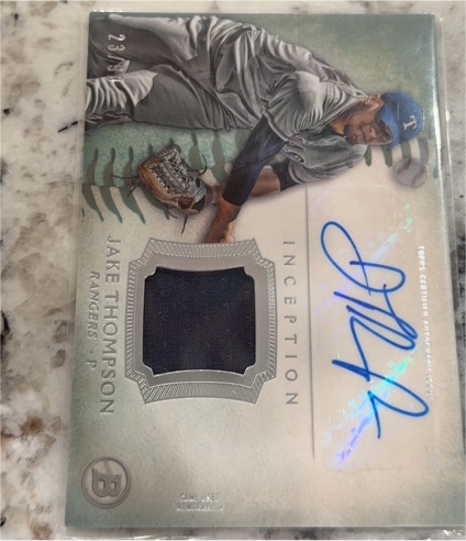 2015 Bowman Inception Relic Autographs #IAR-JT Jake Thompson — front