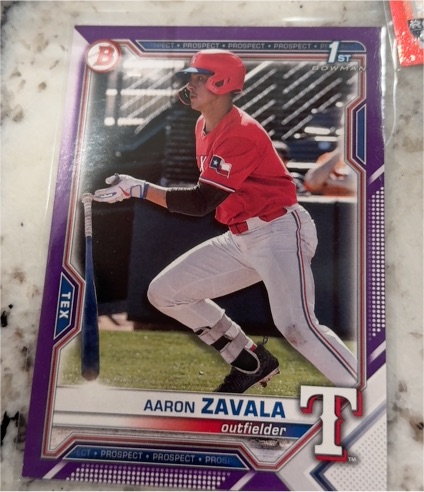 2021 Bowman Draft #BD-101 Aaron Zavala — front