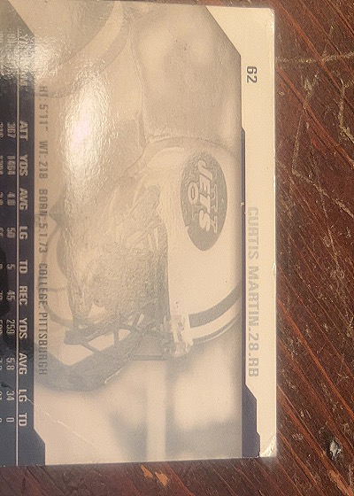 1991 Pro Set #62 Curtis Martin — front