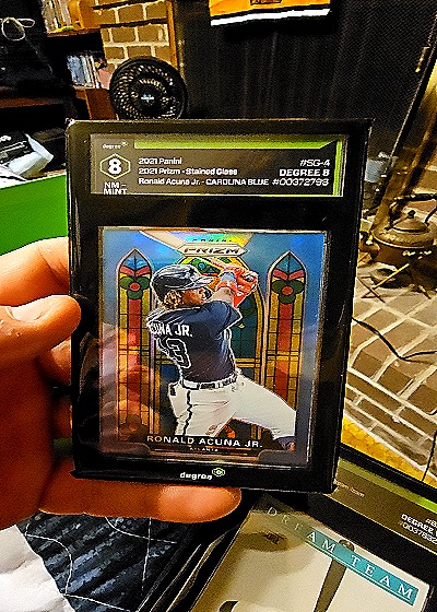 2021 Panini Prizm #SG-4 Ronald Acuna Jr. Stained Glass — front