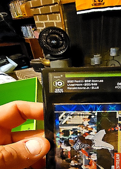 2021 Panini Donruss Livestream #200 Ronald Acuna Jr. - BLUE — front