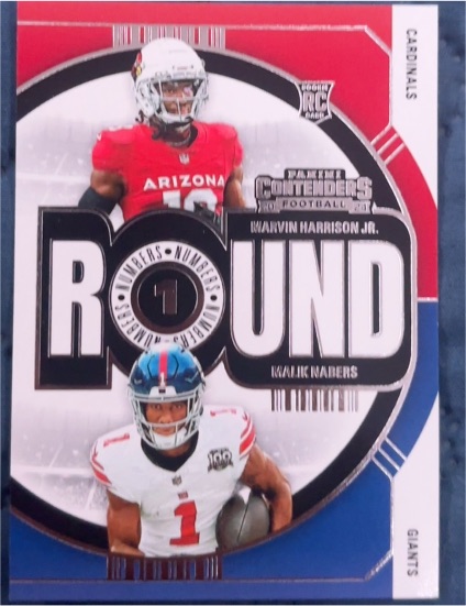 2024 Panini Contenders #2 Marvin Harrison Jr./Malik Nabers Round Numbers — front