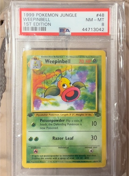 1999 Pokemon Jungle #48 Weepinbell — front