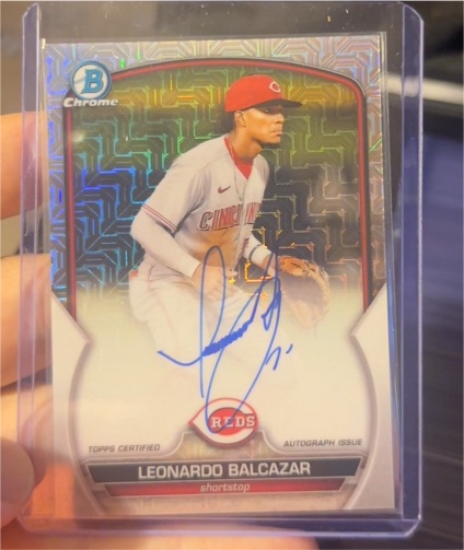 2023 Bowman Chrome Mega Box Mojo Auto #BCMA-LB Leonardo Balcazar — front