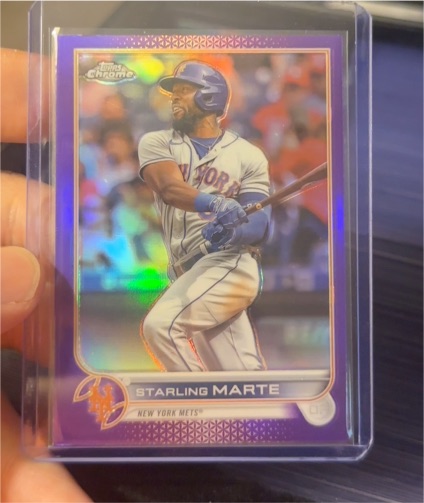 2022 Topps Chrome Update #USC106 Starling Marte Purple Refractor — front