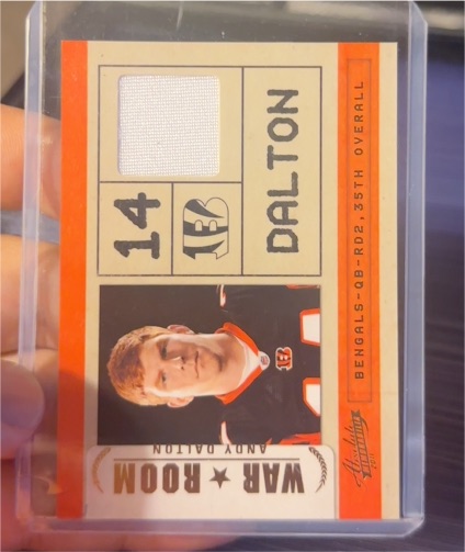 2011 Panini Absolute Memorabilia War Room Materials #13 Andy Dalton Rookie — front