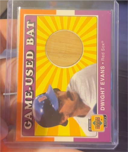 2001 Upper Deck Decade 1970's Game Bat #B-DE Dwight Evans — front