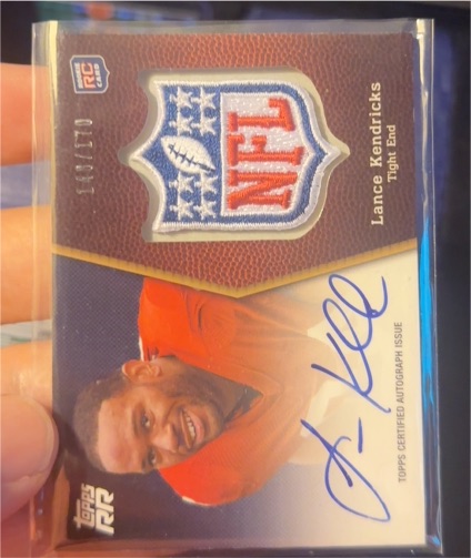 2011 Topps Rising Rookies NFL Shield Autograph #SRALK Lance Kendricks — front