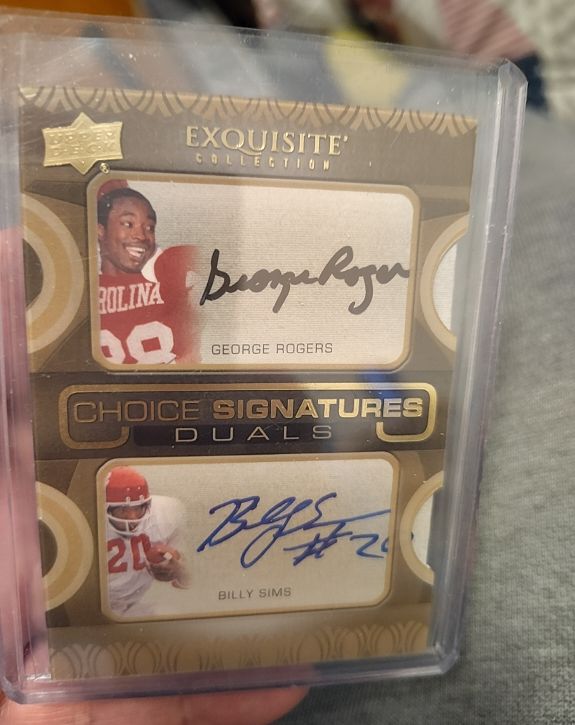 2011 Upper Deck Exquisite Collection Choice Signatures Duals George Rogers / Billy Sims — front