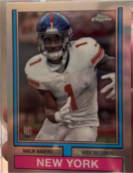 2024 Topps Chrome 1974 Topps Football #74TF-7 Malik Nabers — front