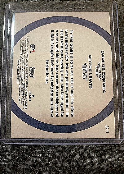 2025 Topps Series 2 Dynamic Duos #DD-11 Carlos Correa / Royce Lewis — back
