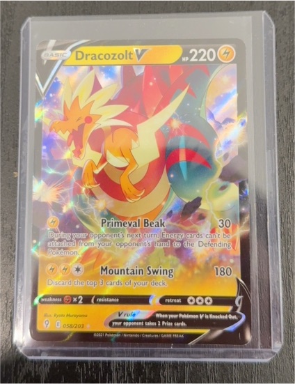 2021 Pokémon Sword & Shield Evolving Skies #058 Dracozolt V — front