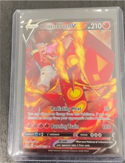 2022 Pokémon TCG Lost Origin Trainer Gallery #TG14/TG30 Centiskorch V — front