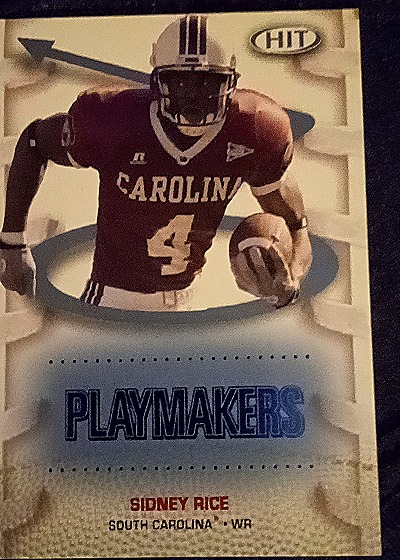 2007 Sage Hit Playmakers #P4 Sidney Rice — front