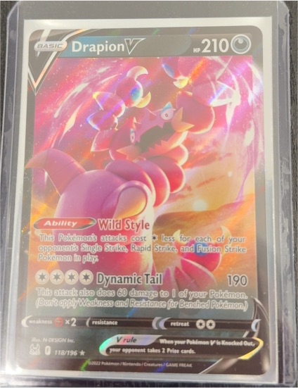2022 Pokémon TCG Sword & Shield Lost Origin #118 Drapion V — front