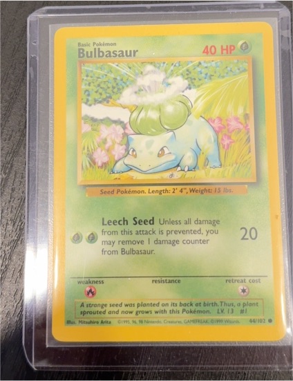 1999 Pokémon #44 Bulbasaur — front