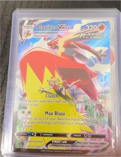 2022 Pokemon Sword & Shield Silver Tempest #TG15 Blaziken VMAX — front