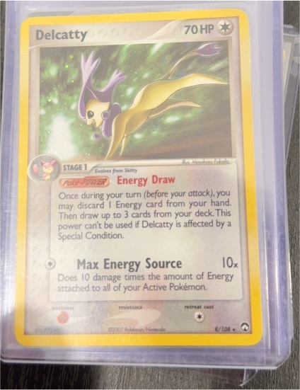 2007 Nintendo Pokemon EX Power Keepers #8 Delcatty — front