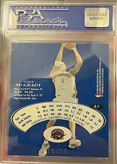 1999-00 Skybox E-X #32 Tracy McGrady — back