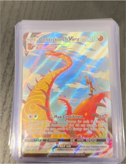 2022 Pokemon Sword & Shield Lost Origin #TG15 Centiskorch VMAX — front