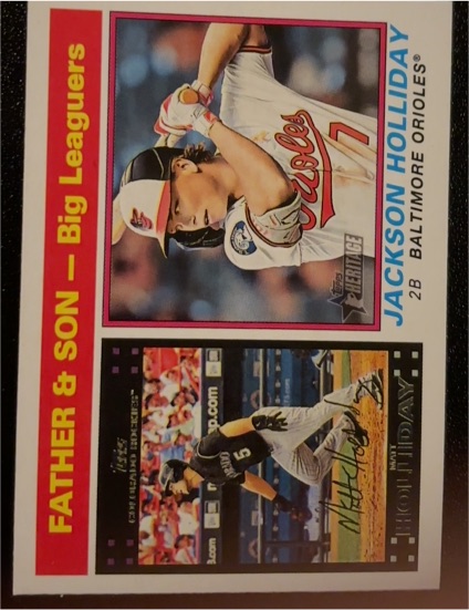 2025 Topps Heritage #66 Matt Holliday / Jackson Holliday Father & Son — front