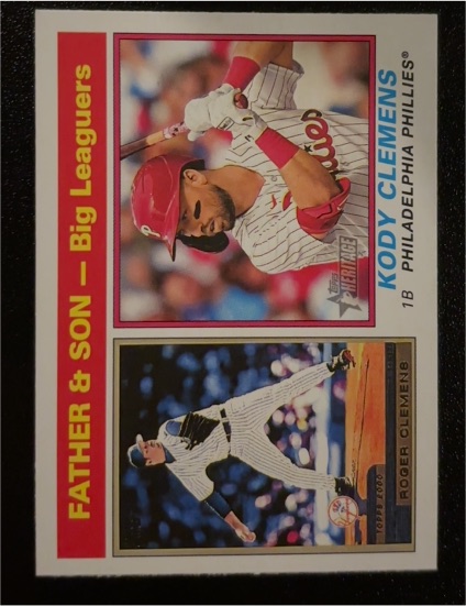 2025 Topps Heritage #67 Father & Son Big Leaguers Kody Clemens / Roger Clemens — front