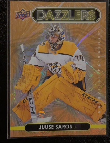2021-22 Upper Deck Series 1 Dazzlers #DZ-27 Juuse Saros — front