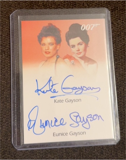 2010 James Bond Heroes and Villains Full-Bleed Dual Autograph # Kate Gayson & Eunice Gayson — front