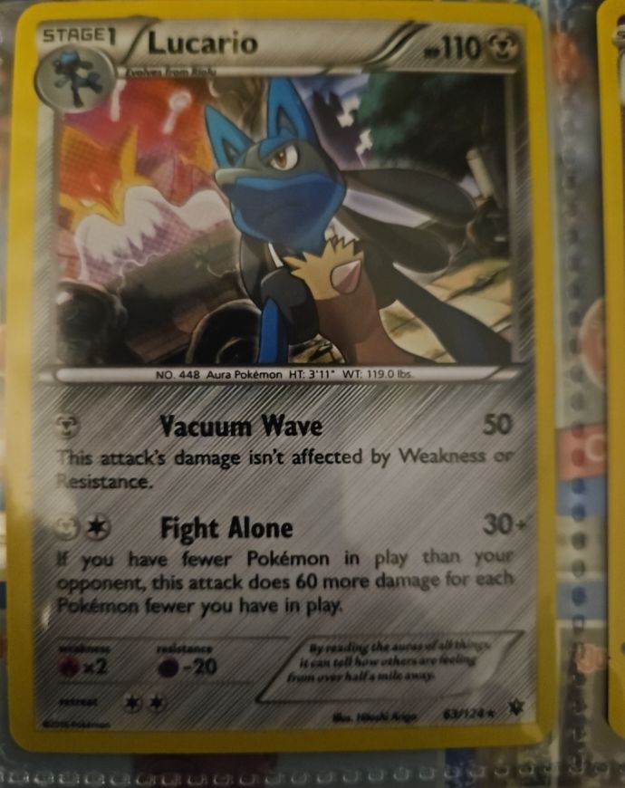 2016 Pokémon XY Fates Collide #63 Lucario — front