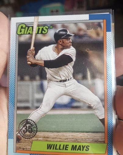 2025 Topps Series 1 #T90-96 Willie Mays 1990 Topps 35th Anniversary — front