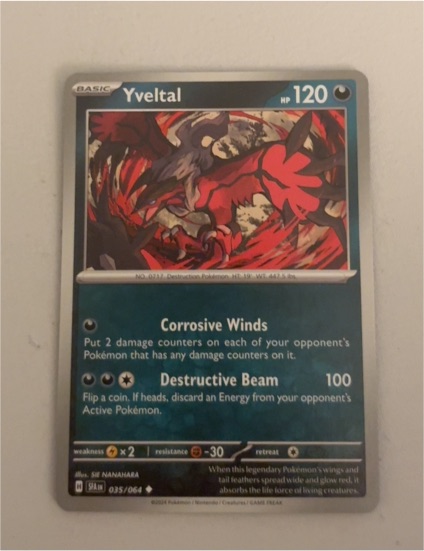 2024 Pokémon TCG Shrouded Fable #035 Yveltal — front
