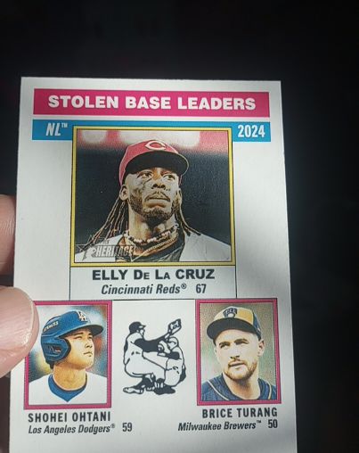 2025 Topps Heritage #197 Elly De La Cruz NL Stolen Base Leaders — front