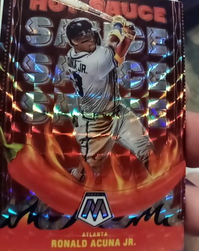 2022 Panini Mosaic Hot Sauce #HS-4 Ronald Acuna Jr. — front