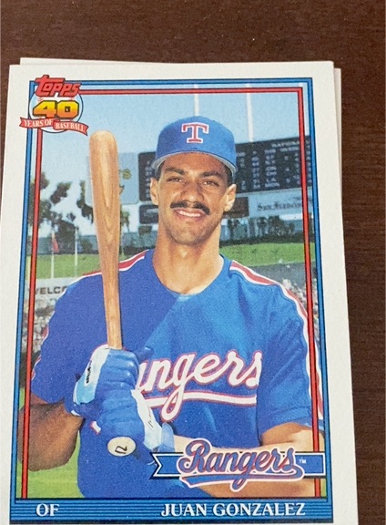 1991 Topps #224 Juan Gonzalez — front