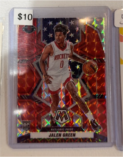 2021-22 Panini Mosaic #259 Jalen Green National Pride Green Mosaic RC — front