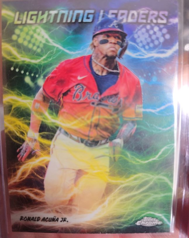 2025 Topps Chrome Ronald Acuna Jr. Lightning Leaders SSP — front