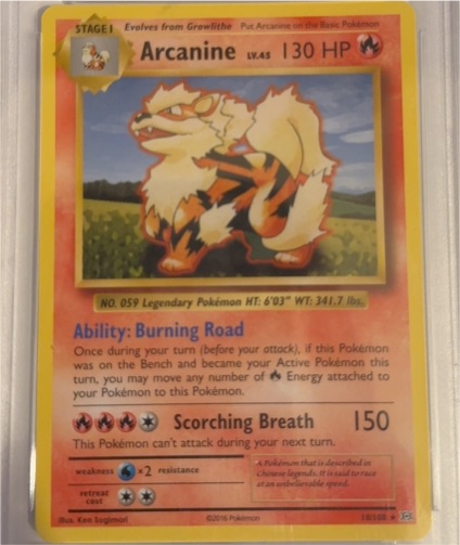 2016 Pokémon XY Evolutions #18 Arcanine — front