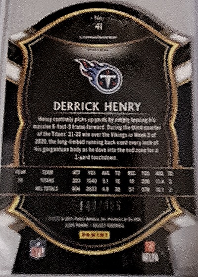 2020 Panini Select #41 Derrick Henry — back