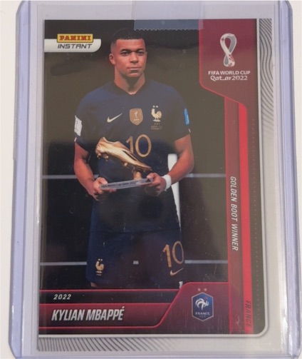 2022 Panini Instant FIFA World Cup #133 Kylian Mbappé Golden Boot Winner — front