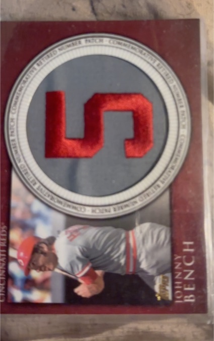 2012 Topps Retired Number Patch #RN-JB Johnny Bench — front