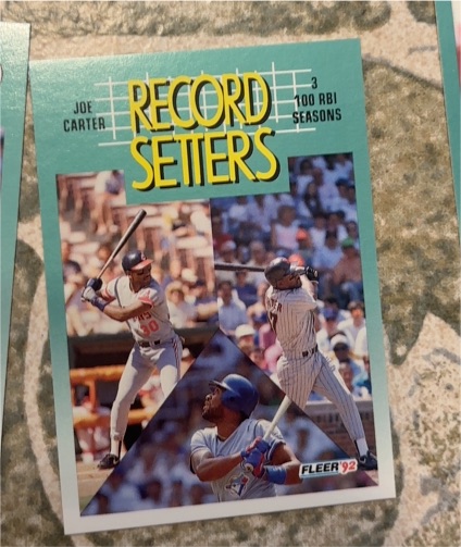 1992 Fleer #685 Joe Carter Record Setters 3 100 RBI Seasons — front