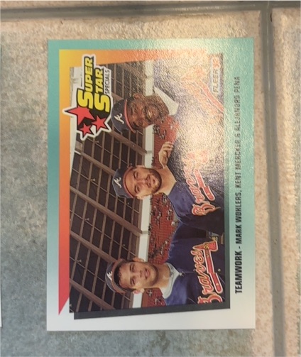 1992 Fleer #700 Mark Wohlers/Kent Mercker/Alejandro Pena — front