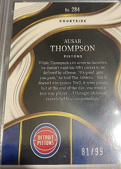 2023-24 Panini Select Courtside #284 Ausar Thompson Rookie RC — front