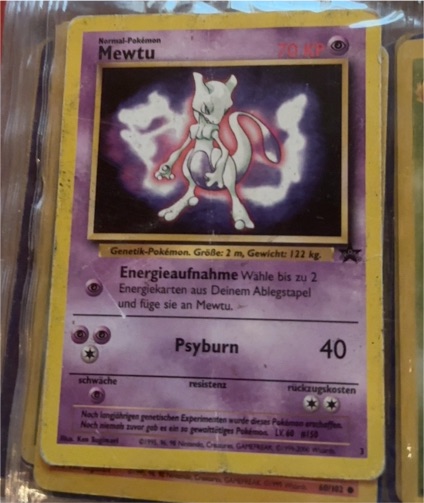 1999 Wizards of the Coast Black Star Promo #3 Mewtu — front