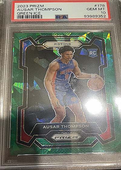 2023-24 Panini Prizm #178 Ausar Thompson Green Ice — front