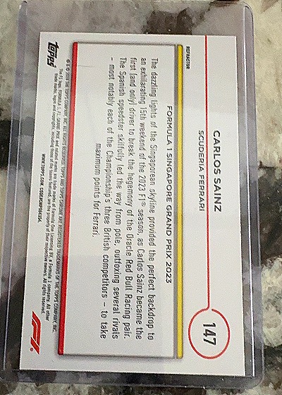 2023 Topps Chrome Formula 1 #147 Carlos Sainz — back